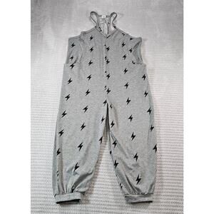 The Zig Zag Stripe Romper Womens Small Lightning Bolts Sleeveless Capri Jumpsuit